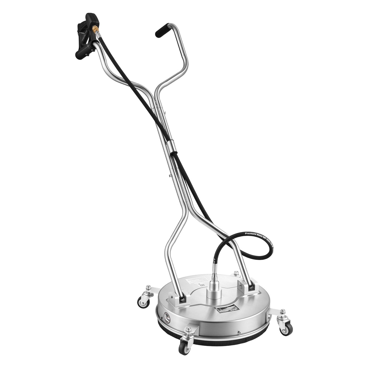 41.9 cm Pressure Washer Surface Cleaner with Wheels, Stainless Steel, Power Washer Attachment with Raised Handle for Concrete, Patio, Sidewalk, Deck, Driveway, 4000 Max PSI, 3/8 Quick Connector