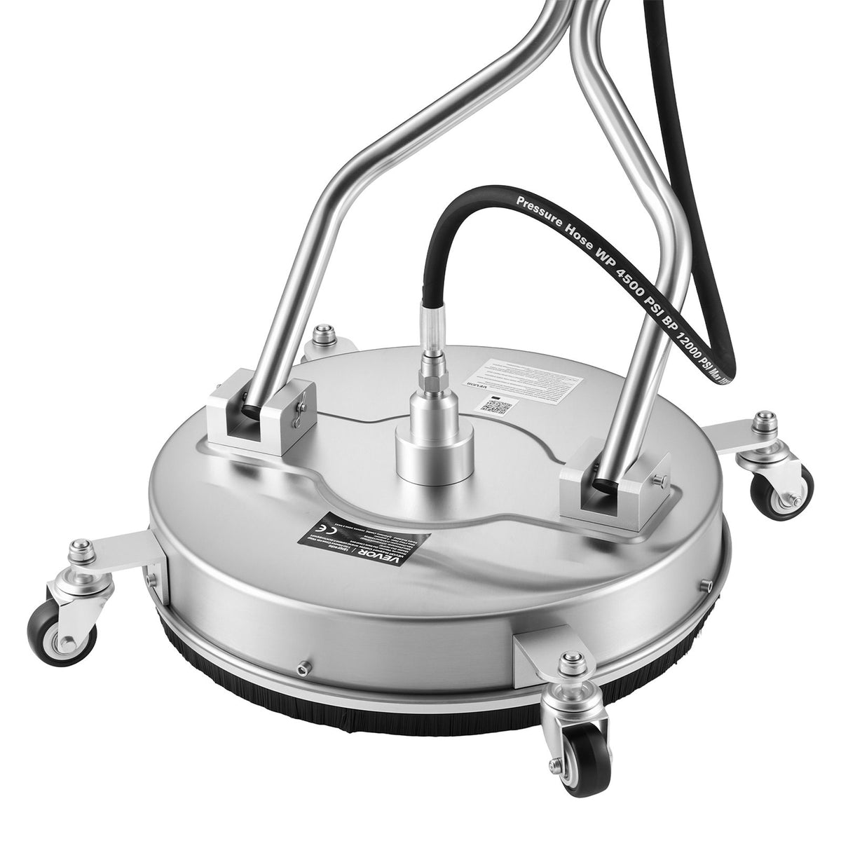 41.9 cm Pressure Washer Surface Cleaner with Wheels, Stainless Steel, Power Washer Attachment with Raised Handle for Concrete, Patio, Sidewalk, Deck, Driveway, 4000 Max PSI, 3/8 Quick Connector