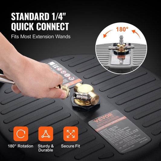 Universal 0.38m Pressure Washer Surface Cleaner with Dual Nozzle Design, 4000 PSI