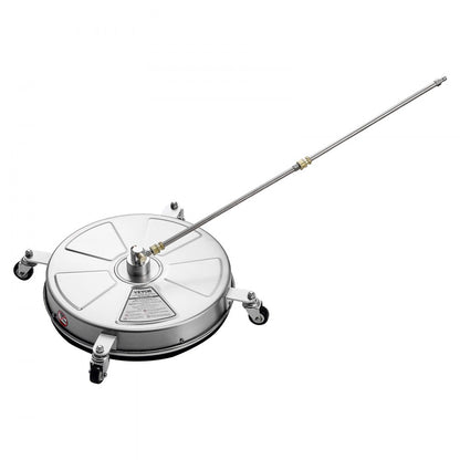 18" Pressure Washer Surface Cleaner 4 Wheels 4000 Max PSI 2 Extended Wands