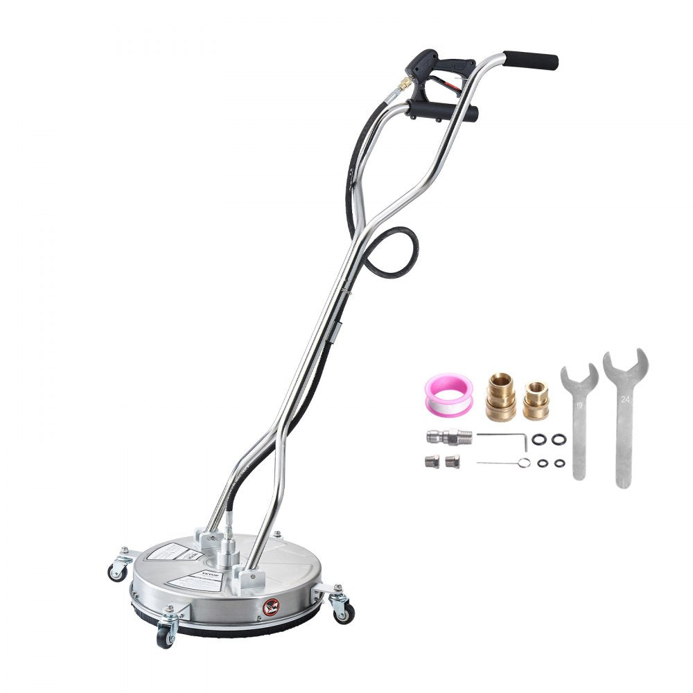 VEVOR 18" Pressure Washer Surface Cleaner 4 Wheels Dual Handle 4000 Max PSI