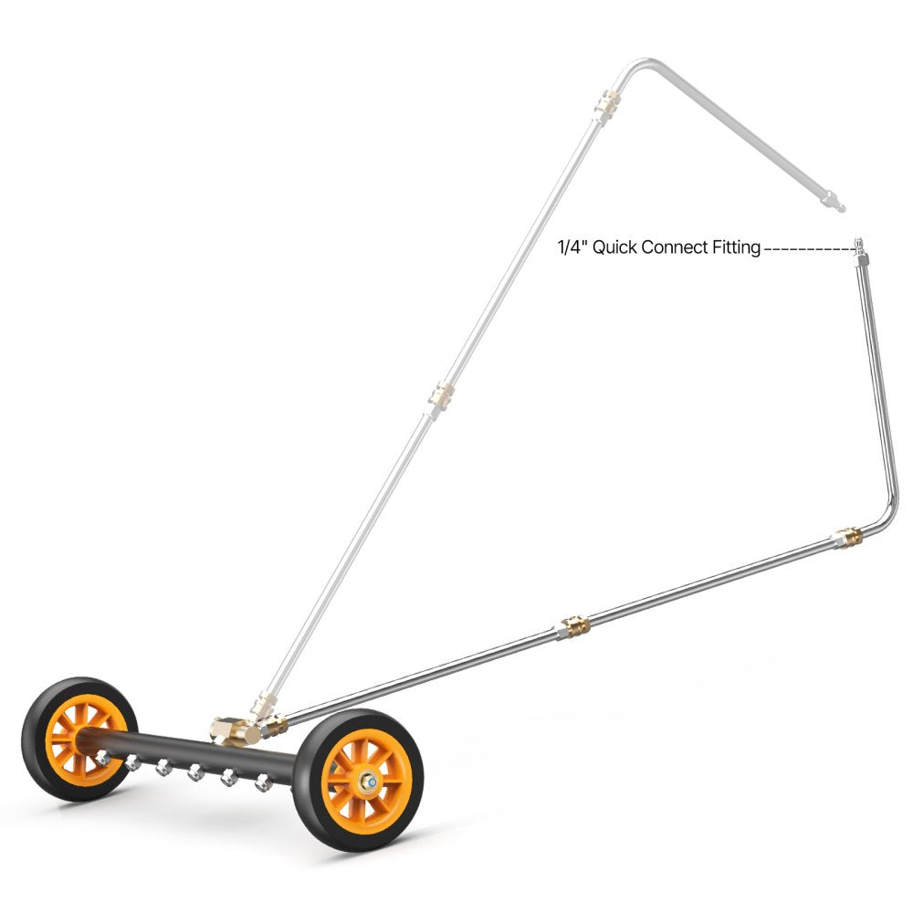 VEVOR 24" Pressure Washer Undercarriage Cleaner with 2 Wheels 2 Extended Wands