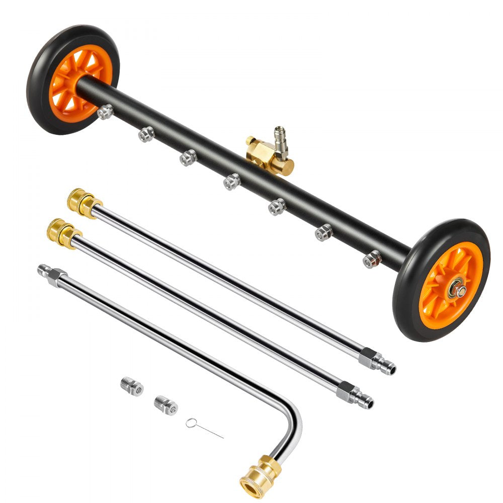VEVOR 24" Pressure Washer Undercarriage Cleaner with 2 Wheels 2 Extended Wands