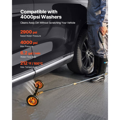 VEVOR 16" Pressure Washer Undercarriage Cleaner with 2 Wheels 2 Extended Wands