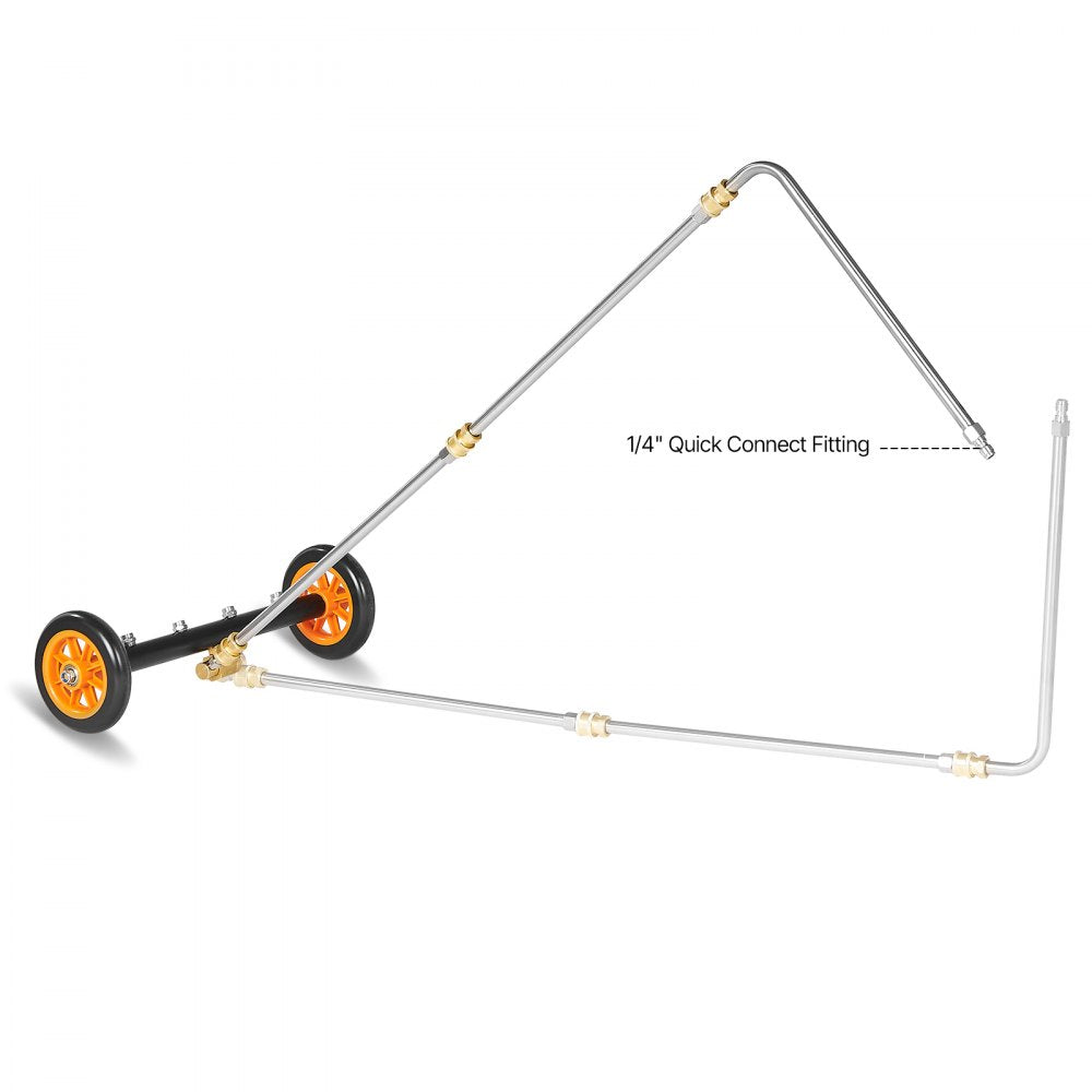 VEVOR 16" Pressure Washer Undercarriage Cleaner with 2 Wheels 2 Extended Wands