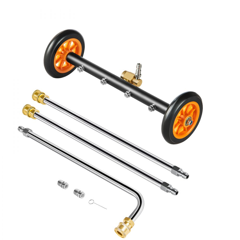 VEVOR 16" Pressure Washer Undercarriage Cleaner with 2 Wheels 2 Extended Wands