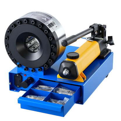 High Pressure Hydraulic Hose Crimper, Manual Hose Crimping Tool with 8 Dies & 6-28mm Crimping Range, Suitable for Low & High-Pressure Oil Pipes, Gas/Water/Auto AC Hoses & Cable Joints