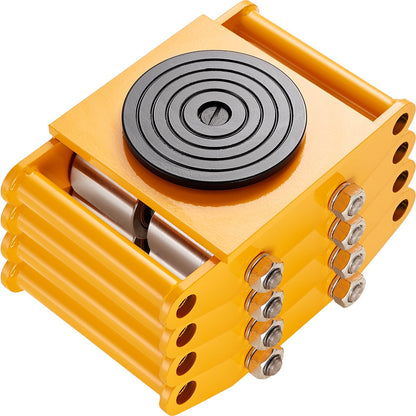 Heavy-Duty Machinery Skate Dolly Set with 4 Carbon Steel Wheels, 12T Capacity