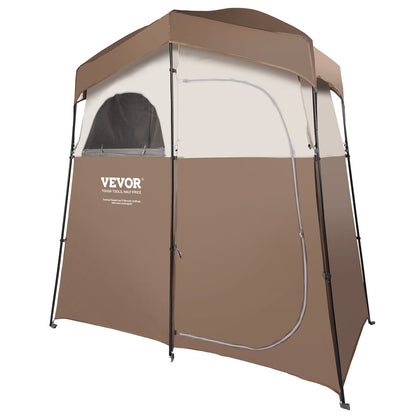 Outdoor Privacy Tent with Dual Rooms, Detachable Top, and Storage Features