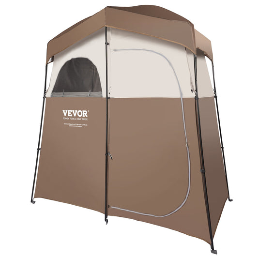 VEVOR Camping Shower Tent, 83" x 42" x 83" 2 Rooms Oversize Outdoor Portable Shelter,