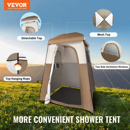 Outdoor 1-Room Privacy Tent & Portable Shower Shelter (1.68 x 1.68 x 2.21 m)