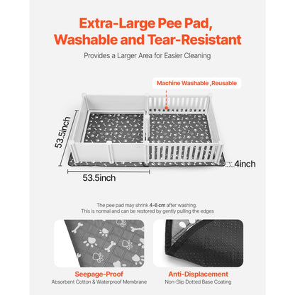 Dog Whelping Box 2370 x 1230 x 460 mm 2-Room Layout for Extra Large Dogs