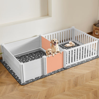 Dog Whelping Box 2370 x 1230 x 460 mm 2-Room Layout for Extra Large Dogs