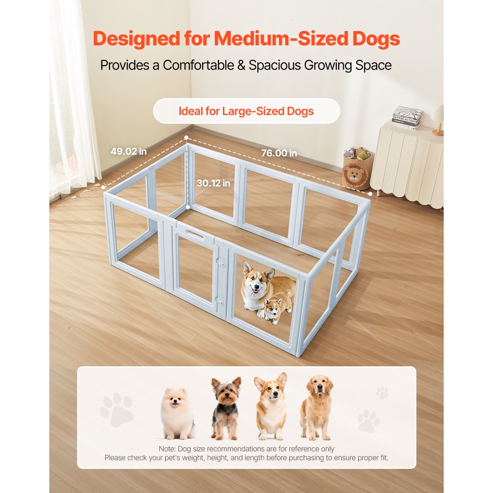 Dog Whelping Pen Box with Window Transparent for Large Dogs 1.9x1.2x0.7 m