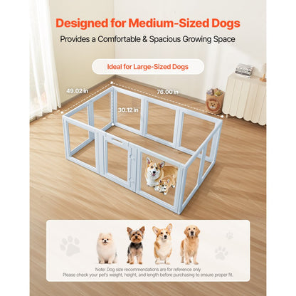 Dog Whelping Pen Box with Window Transparent for Large Dogs 1.9x1.2x0.7 m