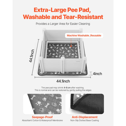 Dog Whelping Box 980 x 980 x 460 mm Door Height Adjustable for Medium Dog