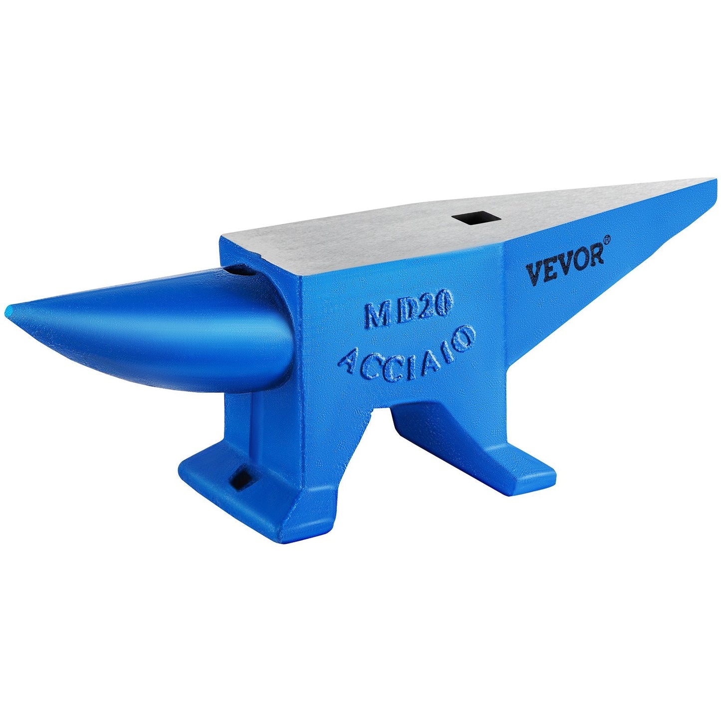 Steel Single Horn Anvil for Blacksmiths - 20kg Cast Steel with Hardy Hole