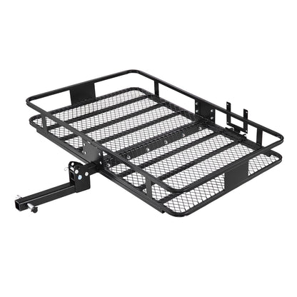 Hitch Mount Cargo Carrier, 1460 x 860 x 650 mm Folding Rear Luggage Rack Basket with Waterproof Cargo Bag, 227kg Capacity High-Strength Steel Hitch Cargo Carrier Fits 2" Receiver for SUV Pickups