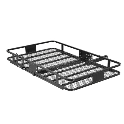 Hitch Mount Cargo Carrier, 1460 x 860 x 650 mm Folding Rear Luggage Rack Basket with Waterproof Cargo Bag, 227kg Capacity High-Strength Steel Hitch Cargo Carrier Fits 2" Receiver for SUV Pickups