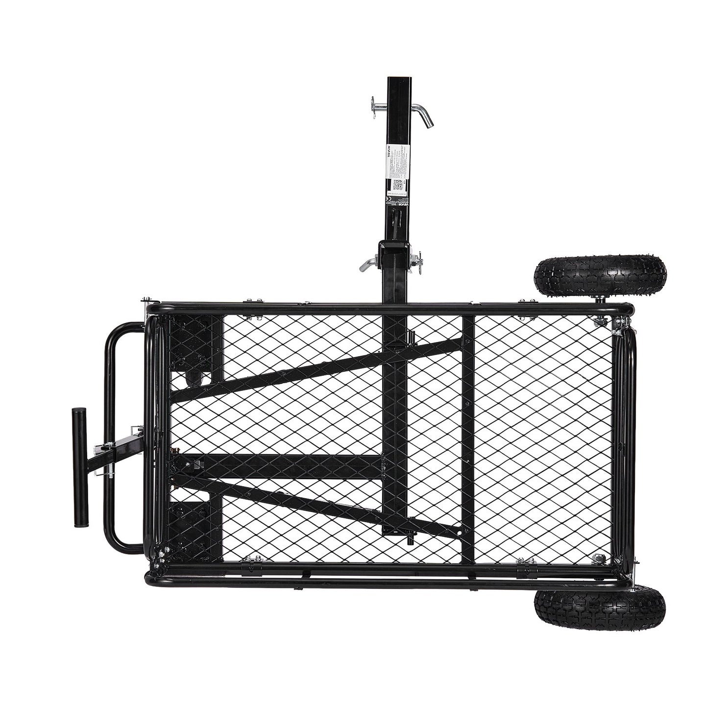 Hitch Mount Cargo Carrier on Wheels, 920 x 541 x 300 mm, 2-in-1 Folding Rear Luggage Rack Basket & Cargo Cart with Hitch Stabilizer, Fits 2" Receiver for SUV Pickups, 181KG Load Capacity