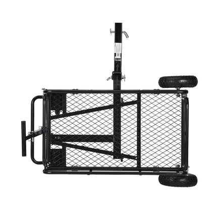 Hitch Mount Cargo Carrier on Wheels, 920 x 541 x 300 mm, 2-in-1 Folding Rear Luggage Rack Basket & Cargo Cart with Hitch Stabilizer, Fits 2" Receiver for SUV Pickups, 181KG Load Capacity