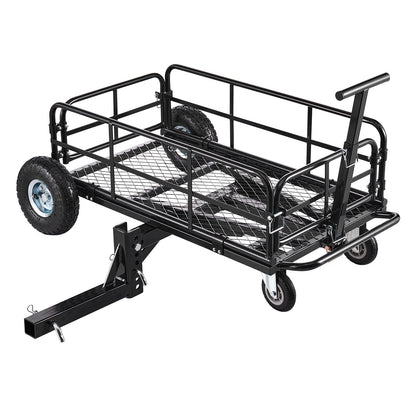 Hitch Mount Cargo Carrier on Wheels, 920 x 541 x 300 mm, 2-in-1 Folding Rear Luggage Rack Basket & Cargo Cart with Hitch Stabilizer, Fits 2" Receiver for SUV Pickups, 181KG Load Capacity
