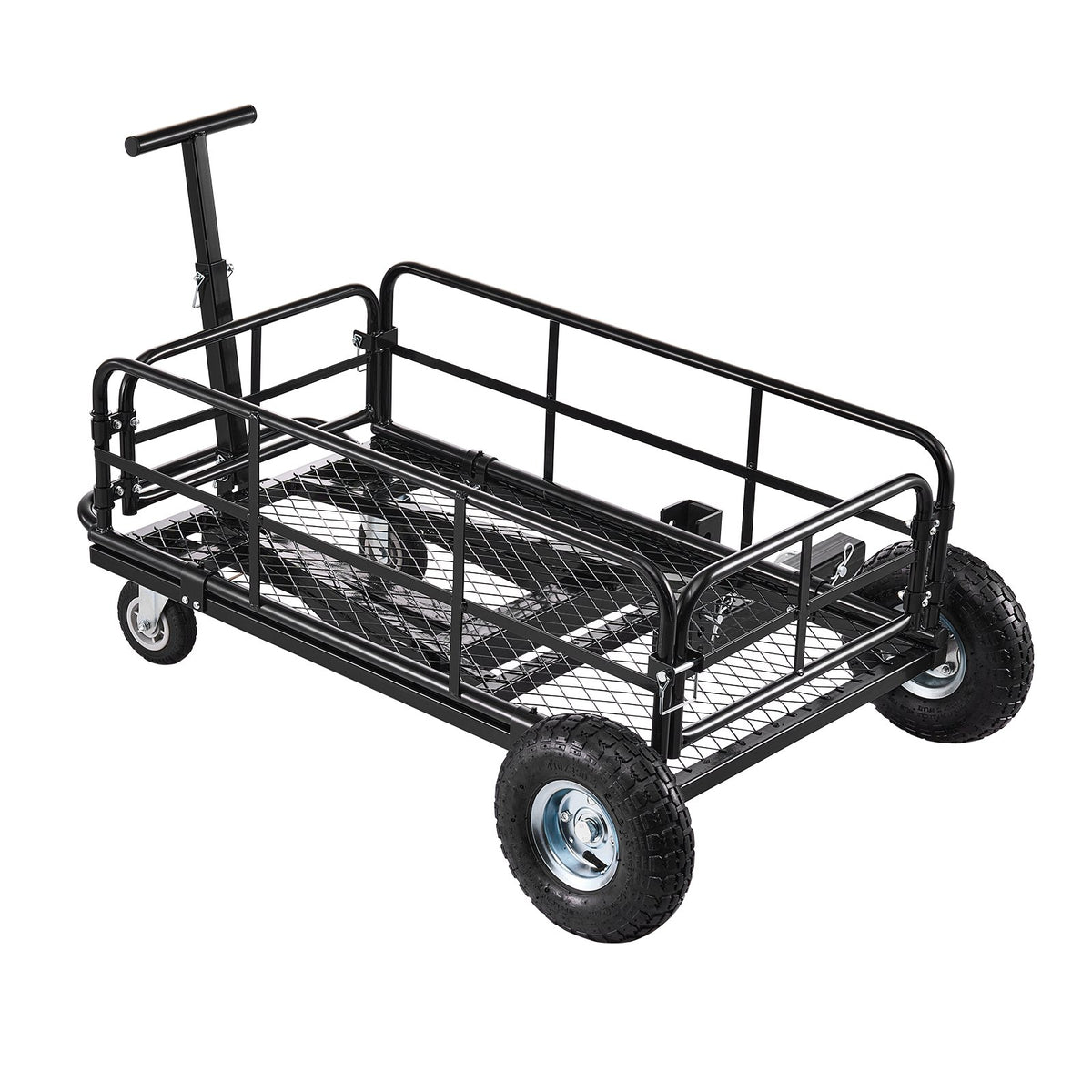 Hitch Mount Cargo Carrier on Wheels, 920 x 541 x 300 mm, 2-in-1 Folding Rear Luggage Rack Basket & Cargo Cart with Hitch Stabilizer, Fits 2" Receiver for SUV Pickups, 181KG Load Capacity