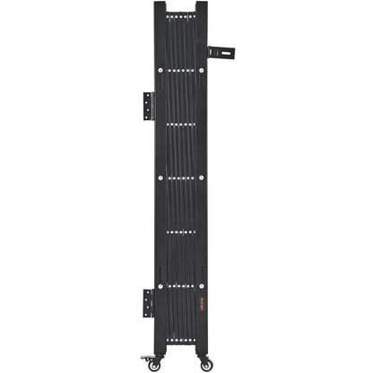 Single Folding Security Gate, Lockable Scissor Gate with 360° Swivel Casters, Outdoor Barricade Steel Retractable Gates, for Entry Security, Garage, Warehouse & Pool, 1900 x 1310 mm (W x H)