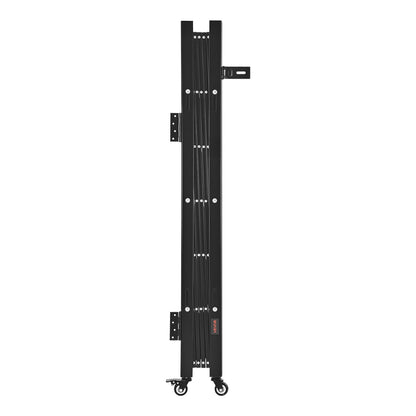 Single Folding Security Gate, Lockable Scissor Gate with 360° Swivel Casters, Outdoor Barricade Steel Retractable Gates, for Entry Security, Garage, Warehouse & Pool, 1100 x 1310 mm (W x H)