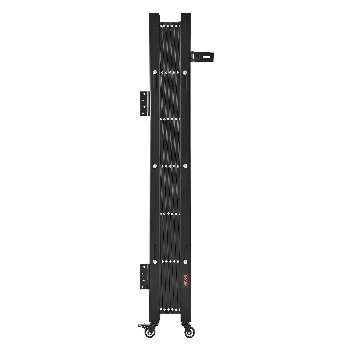 Single Folding Security Gate, Lockable Scissor Gate with 360° Swivel Casters, Outdoor Barricade Steel Retractable Gates, for Entry Security, Garage, Warehouse & Pool, 1700 x 1310 mm (W x H)