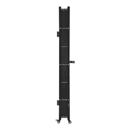 Single Folding Security Gate, Lockable Scissor Gate with 360° Swivel Casters, Outdoor Barricade Steel Retractable Gates, for Entry Security, Garage, Warehouse & Pool, 2200 x 2205 mm (W x H)