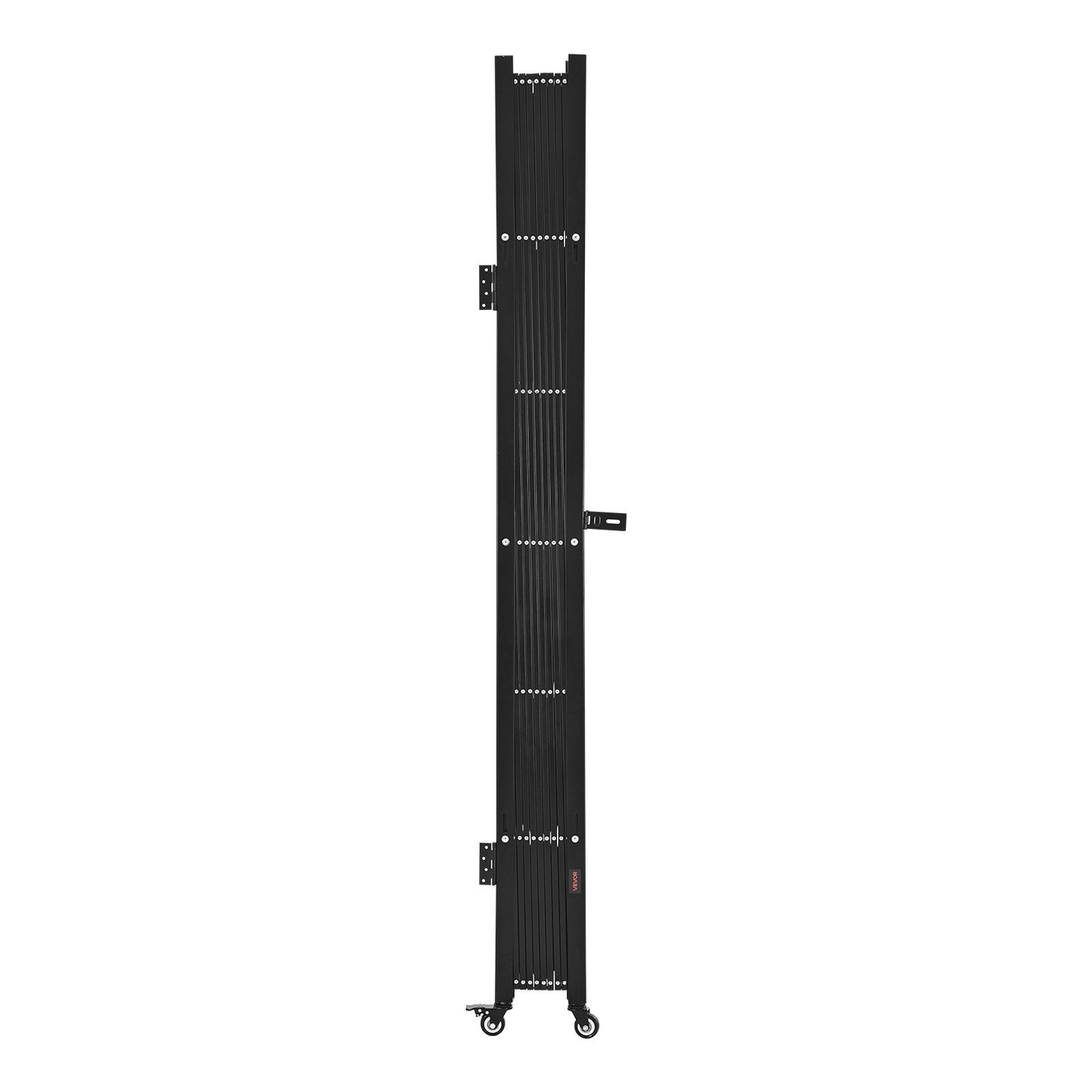 Single Folding Security Gate, Lockable Scissor Gate with 360° Swivel Casters, Outdoor Barricade Steel Retractable Gates, for Entry Security, Garage, Warehouse & Pool, 2400 x 2205 mm (W x H)