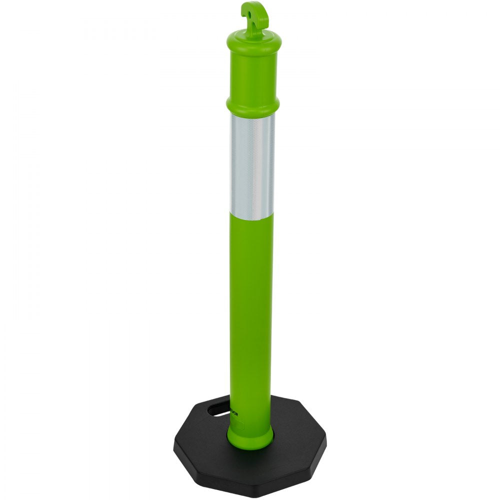 3 Packs Traffic Delineator Posts 1140 mm Safety Cones Weighted Base Green