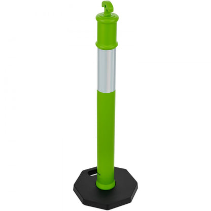 3 Packs Traffic Delineator Posts 1140 mm Safety Cones Weighted Base Green