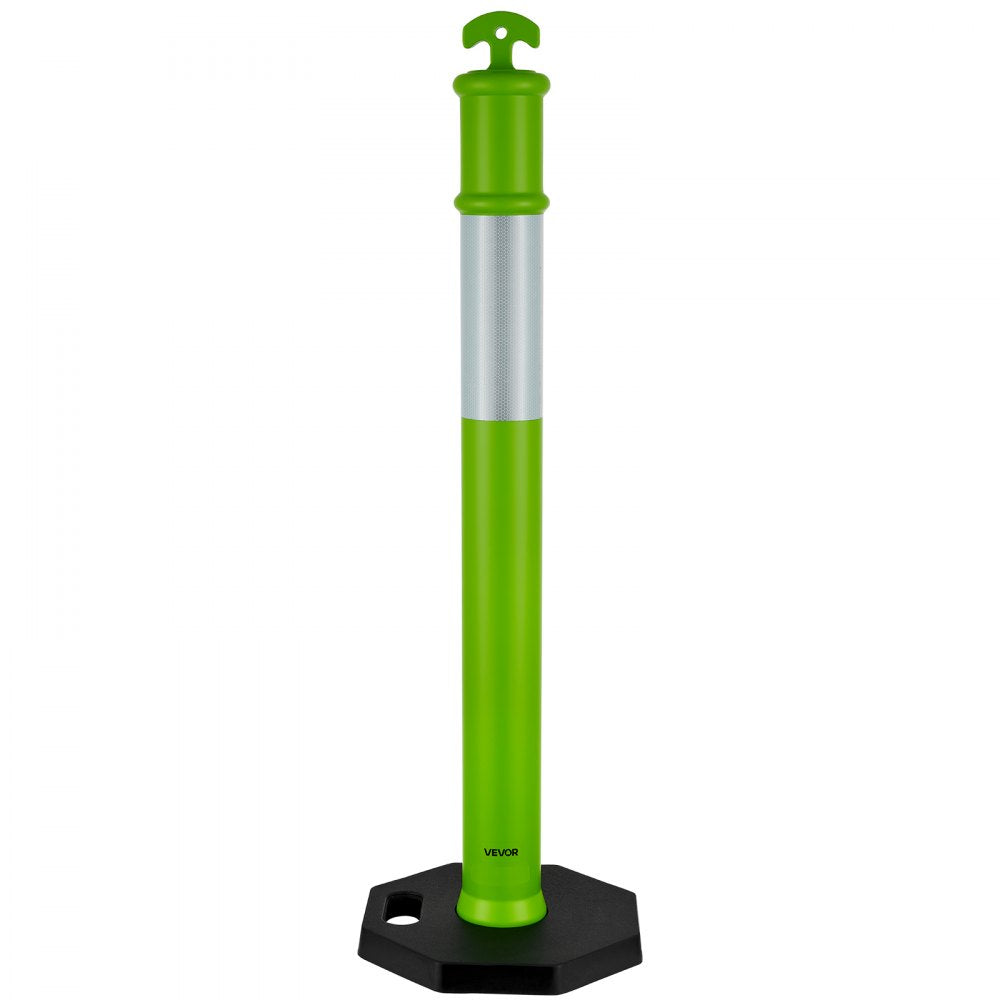3 Packs Traffic Delineator Posts 1140 mm Safety Cones Weighted Base Green
