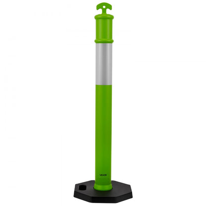 3 Packs Traffic Delineator Posts 1140 mm Safety Cones Weighted Base Green