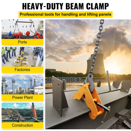 1 Ton Capacity Heavy Duty Steel Beam Clamp, 0.075-0.22 Meter Opening Range