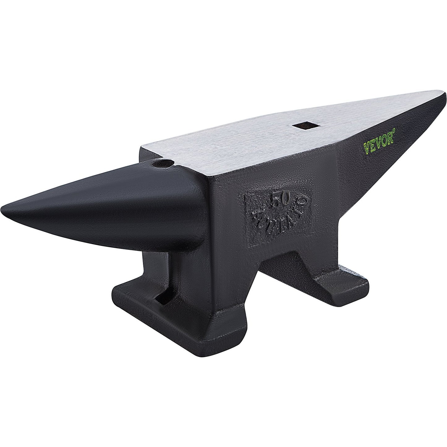 50kg Steel Round Horn Anvil with Dual Holes for Metalwork and Forging