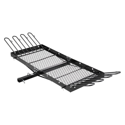 Hitch Cargo Carrier with Bike Racks, 1580 x 685 x 80 mm Hitch Mount Cargo Carrier for up to 4 Mountain Bikes, 227KG Capacity High-Strength Rear Luggage Basket Fits 2" Receiver for SUV Pickups