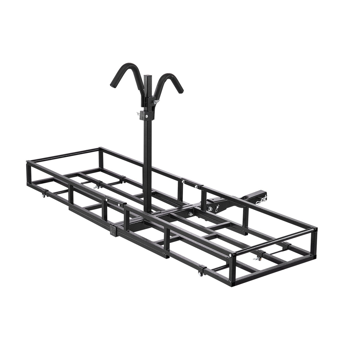 Hitch Cargo Carrier Bike Rack, 1672 x 500 x 145 mm Folding Hitch Mount Cargo Carrier for 2 Fat Tire/Mountain Bikes, 227KG Capacity High-Strength Luggage Basket Fits 2" Receiver for SUV Pickups