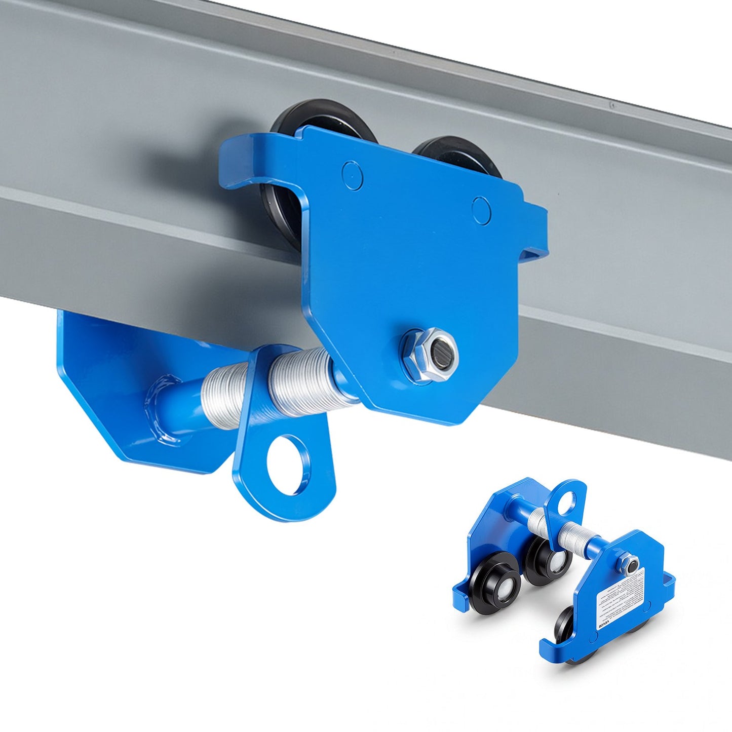 Manual Trolley, 0.5 Ton Load Capacity, Push Beam Trolley with Dual Wheels, Adjustable for I-Beam Flange Width 53 mm to 140 mm, Heavy Duty Carbon Steel Garage Hoist for Straight & Curved I Beam