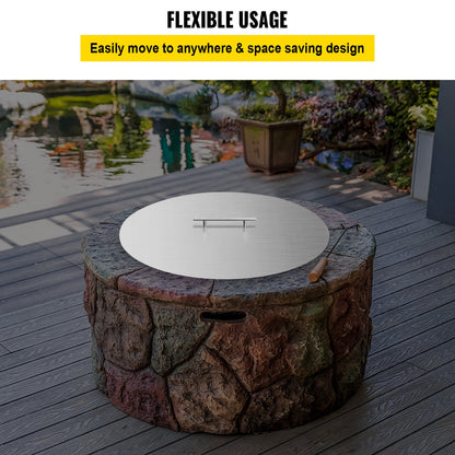 VEVOR Fire Pit Lid Round 20 Inch Fire Pit Ring Lid 1.5 mm Thick 304 Stainless Steel