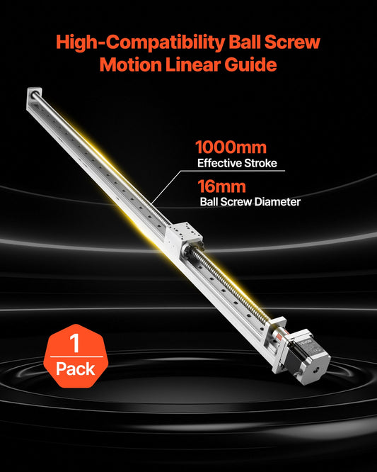 Linear Guide, 1000 mm Stroke Work Size, Ball Screw Motion CNC Linear Guide Stage Actuator, Motorized Nema 23 Stepper Motor, High Precision, for Engraving Machine CNC Milling Machine 3D Printer