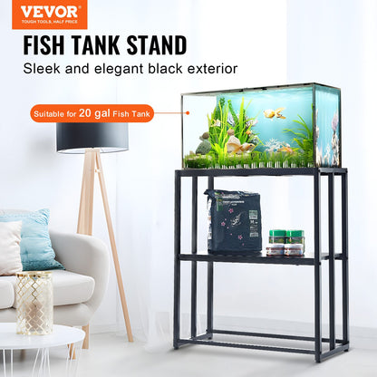 VEVOR Aquarium Stand, 20 Gallon Fish Tank Stand, 24.8 x 13 x 30 in Steel Turtle