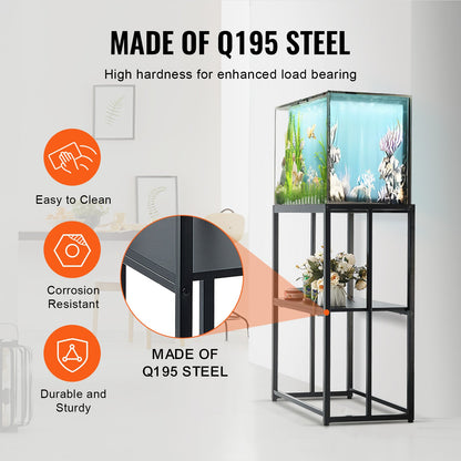 VEVOR Aquarium Stand, 20 Gallon Fish Tank Stand, 24.8 x 13 x 30 in Steel Turtle