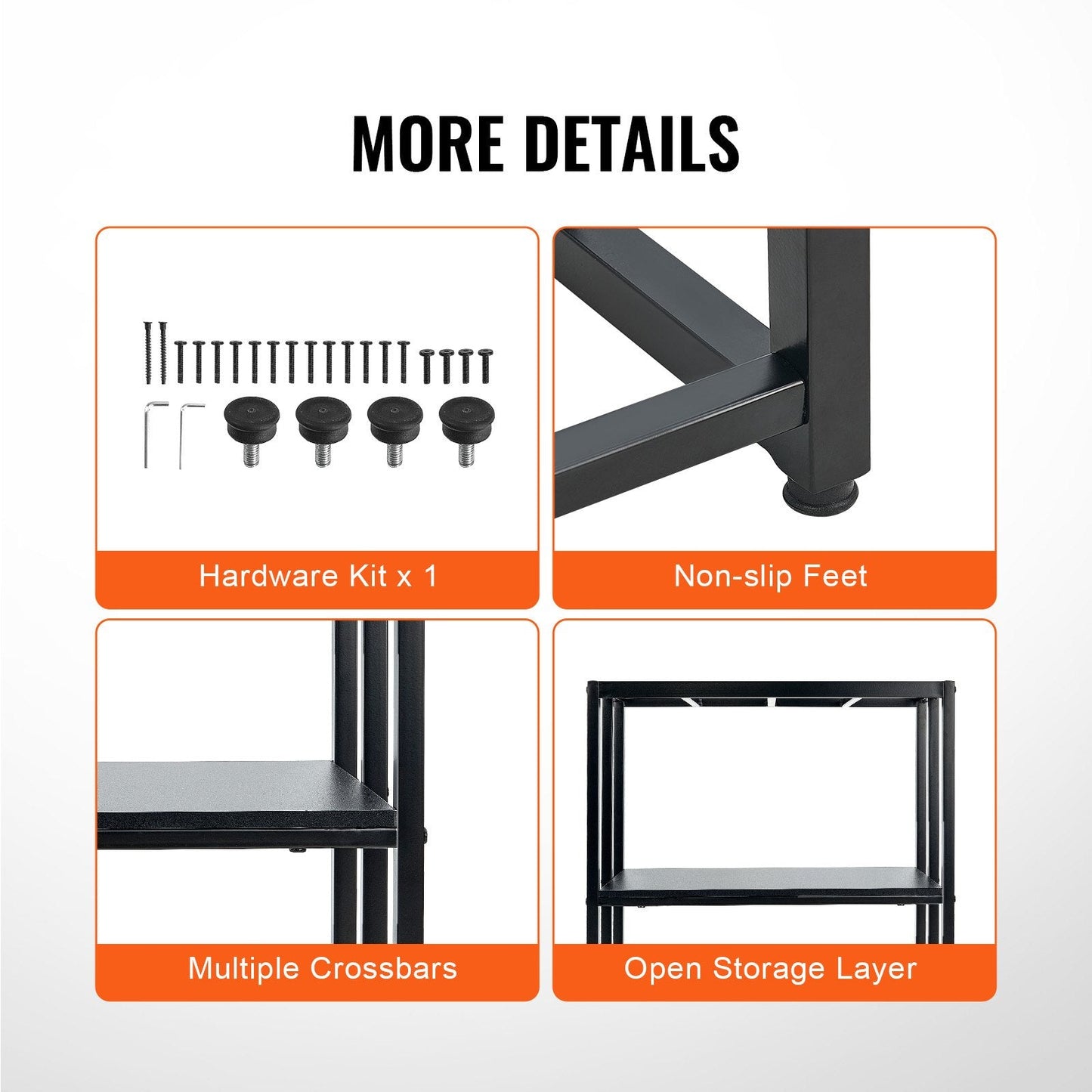 Steel Aquarium & Reptile Tank Stand, 20 Gallon, 0.6 x 0.3 x 0.8 m, Black, 76 kg Capacity