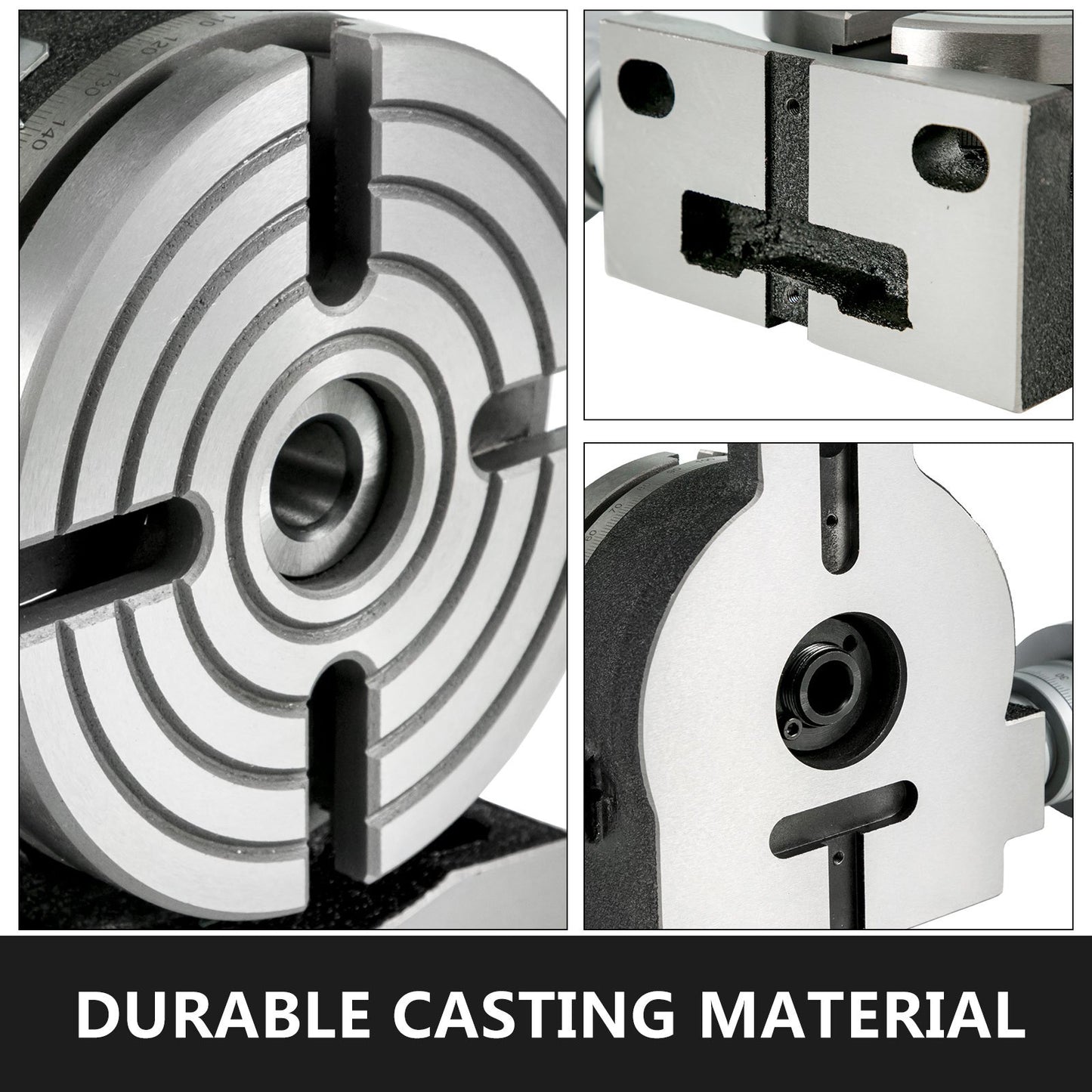Vevor Rotary Table 6"(150 mm)_4-Slot Horizontal Vertical Dividing Plates for Milling