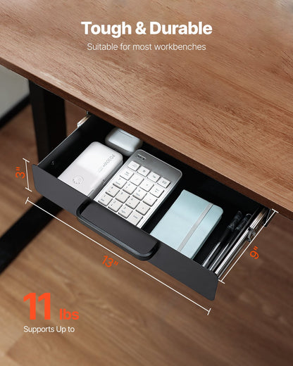 VEVOR 33 cm Under Desk Drawer Organizer Slide-out Drawer Space Saver Home Office