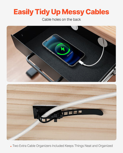 VEVOR 33 cm Under Desk Drawer Organizer Slide-out Drawer Space Saver Home Office