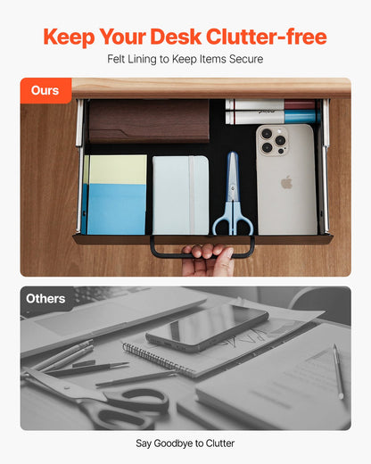 VEVOR 33 cm Under Desk Drawer Organizer Slide-out Drawer Space Saver Home Office